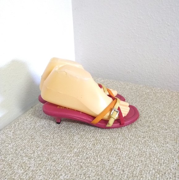 Prada Fuchsia Fabric Sandals - Picture 1 of 6